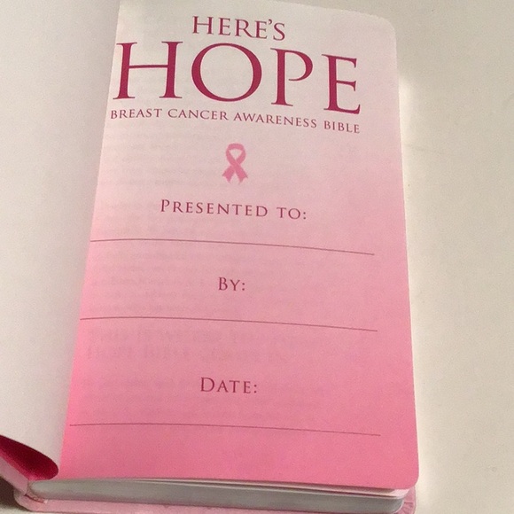 Here’s Hope Pink Ribbon Breast Cancer Awareness Holy Bible - Picture 7 of 10